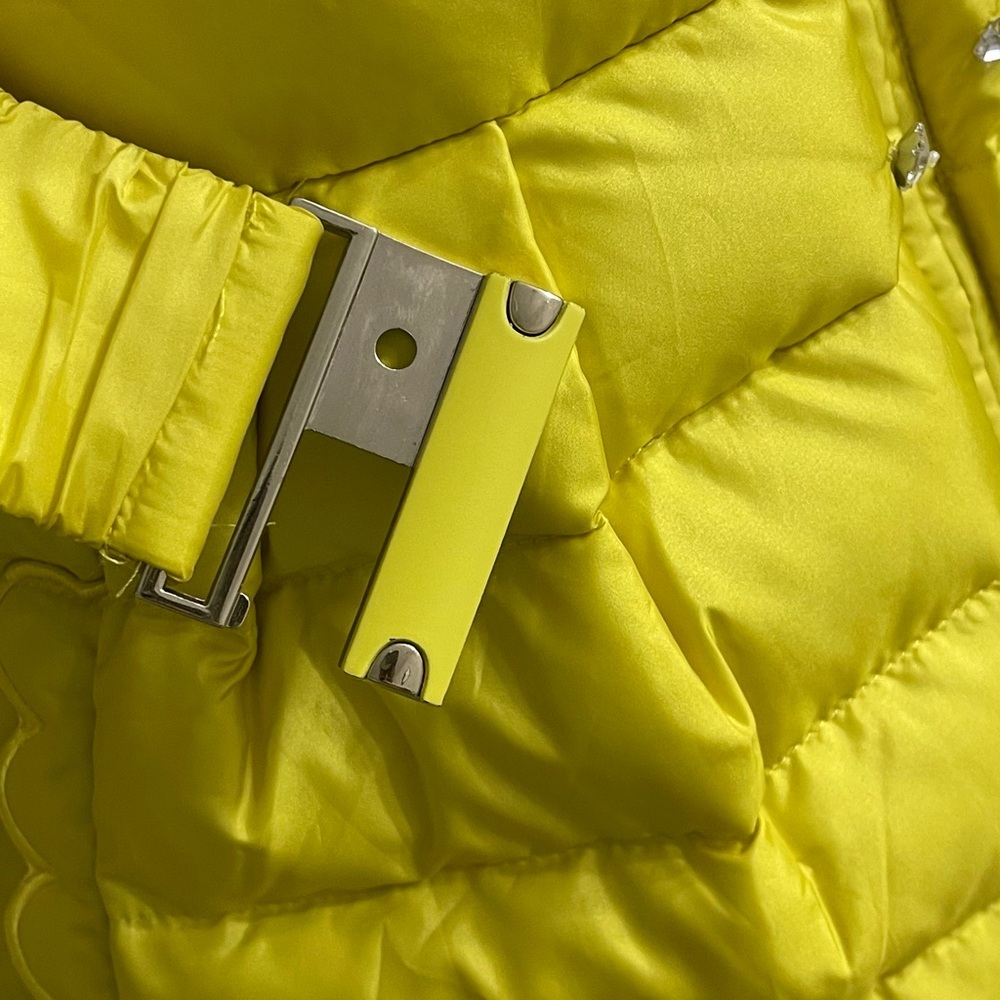 Women Winter Hooded Quilted Light Portable Down Coat Yellow Outerwear Size S/M - Picture 6 of 16